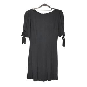 Reformation Mini Dress Short Sleeve Tie Cuff Crew Neck A-Line Black Womens Sz 2